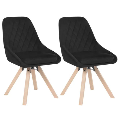 BukkitBow - Set van 2 Fluwelen Draaistoelen - met Beukenhouten Poten - Multifunctioneel en Comfortabel - Zithoogte: 46CM
