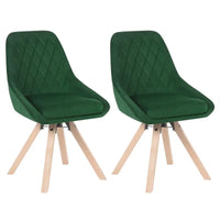 BukkitBow - Set van 2 Fluwelen Draaistoelen - met Beukenhouten Poten - Multifunctioneel en Comfortabel - Zithoogte: 46CM