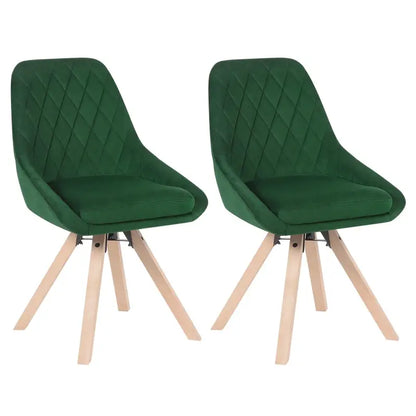 BukkitBow - Set van 2 Fluwelen Draaistoelen - met Beukenhouten Poten - Multifunctioneel en Comfortabel - Zithoogte: 46CM