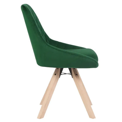 BukkitBow - Set van 2 Fluwelen Draaistoelen - met Beukenhouten Poten - Multifunctioneel en Comfortabel - Zithoogte: 46CM