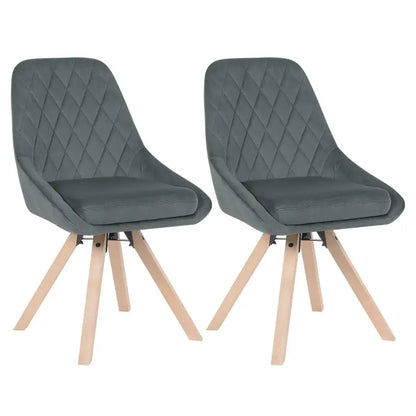 BukkitBow - Set van 2 Fluwelen Draaistoelen - met Beukenhouten Poten - Multifunctioneel en Comfortabel - Zithoogte: 46CM