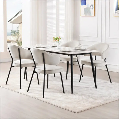 BukkitBow - Set van 2 Fluwelen Eetkamerstoelen / Fauteuils - met Metalen Poten - Breed en Comfortabel - Zithoogte: 48CM