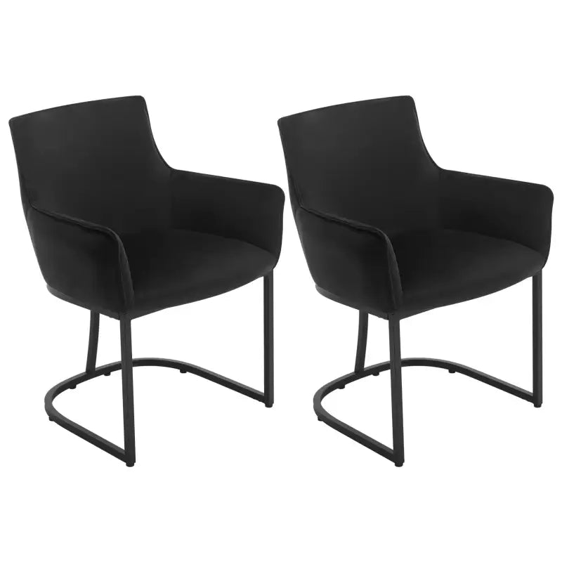 BukkitBow - Set van 2 Fluwelen Eetkamerstoelen -  met Metalen Poten - Stabiel en Comfortabel - Zithoogte: 46.5CM