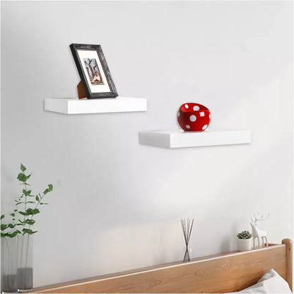 BukkitBow - Set van 2 Muurplanken - Hoorwaardig MDF - Wit - 25x23x3.8cm of 30x23x3.8cm - Maximale Belasting 6kg