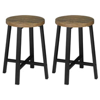 BukkitBow - Set van 2 Vintage Industriële Krukken - met Bewerkt Hout en Metalen Frame - Zithoogte: 46CM
