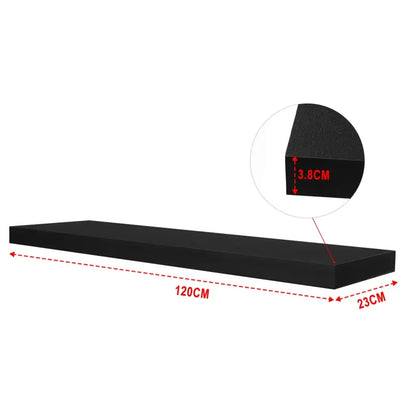 BukkitBow - Set van 2 Wandplanken - MDF - Zwevend Design - Diverse Maten - Maximale Belasting 5kg