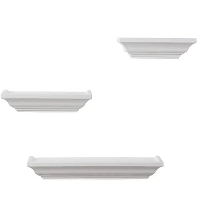 BukkitBow - Set van 3 Drijvende/Zwevende Planken - Hoge Kwaliteit Gelakt Hout - Barok Ontwerp - Verschillende Afmetingen