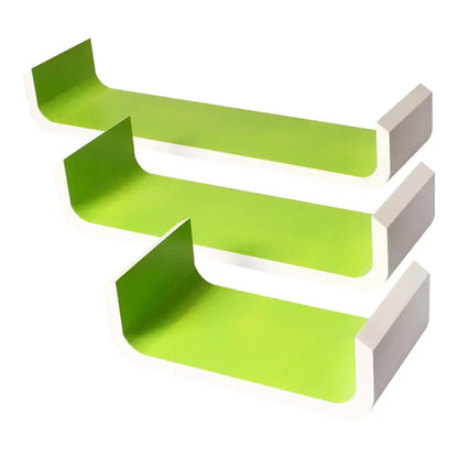 Comnox - BukkitBow Set van 3 Wandplanken - Modern U-vormig Ontwerp - MDF