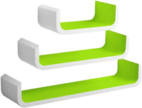 Comnox - BukkitBow Set van 3 Wandplanken - Modern U-vormig Ontwerp - MDF