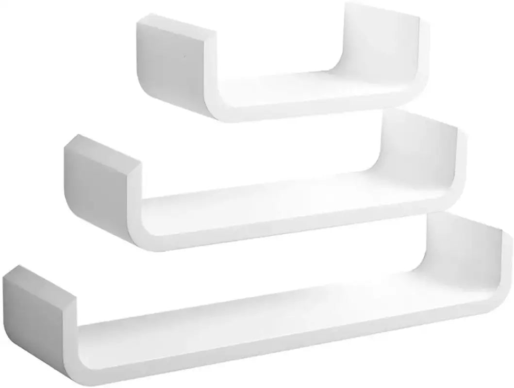 Comnox - BukkitBow Set van 3 Wandplanken - Modern U-vormig Ontwerp - MDF