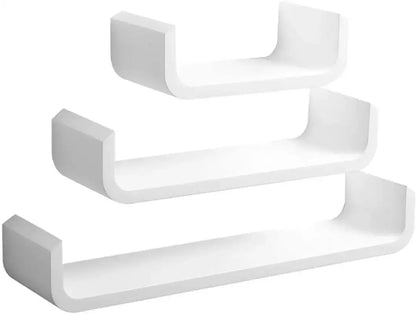 Comnox - BukkitBow Set van 3 Wandplanken - Modern U-vormig Ontwerp - MDF