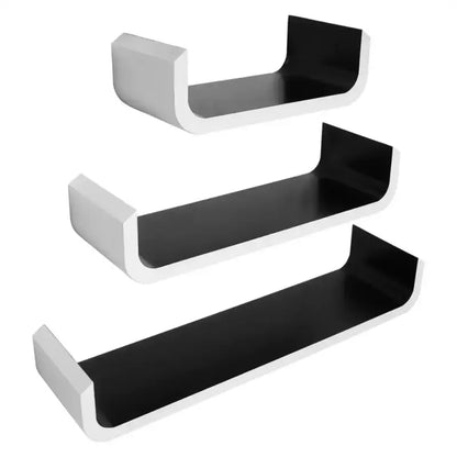 Comnox - BukkitBow Set van 3 Wandplanken - Modern U-vormig Ontwerp - MDF