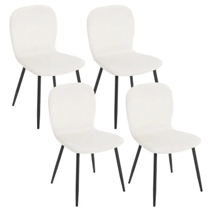 BukkitBow - Set van 4 Eetkamerstoelen - Fluweel & Metalen Poten - Ergonomisch Design - Multifunctioneel