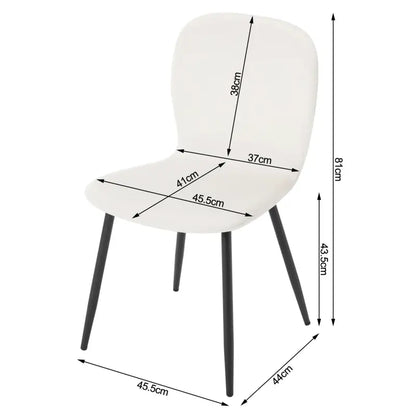 BukkitBow - Set van 4 Eetkamerstoelen - Fluweel & Metalen Poten - Ergonomisch Design - Multifunctioneel