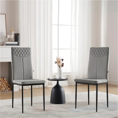BukkitBow – Set van 4 Eetkamerstoelen – Kunstleer of Fluweel en Metalen Poten – 40x98x52 cm – Ergonomisch en Duurzaam