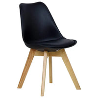 Comnox - BukkitBow - Set van 4 Comfortabele Eetkamerstoelen - Beukenhouten Poten