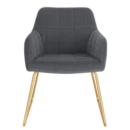 BukkitBow - Set van 4 Eetkamerstoelen van Fluweel - met Gouden Metalen Onderstel - Stijlvol en Comfortabel - Zithoogte: 48.5CM