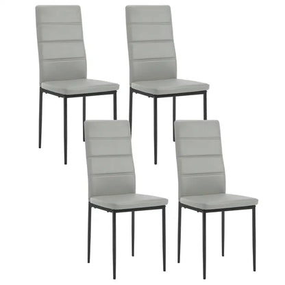 BukkitBow - Set van 4 Eetkamerstoelen van Kunstleer/Fluweel - met Metalen Onderstel