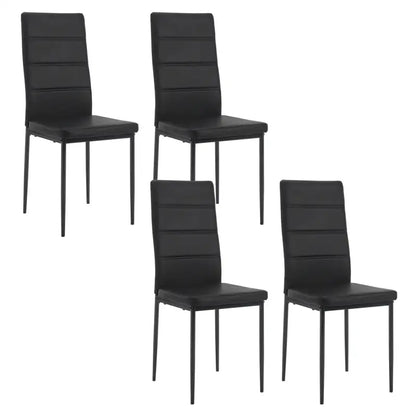 BukkitBow - Set van 4 Eetkamerstoelen van Kunstleer/Fluweel - met Metalen Onderstel