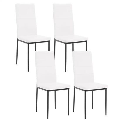BukkitBow - Set van 4 Eetkamerstoelen van Kunstleer/Fluweel - met Metalen Onderstel