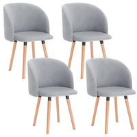 BukkitBow - Set van 4 Fluwelen Stoelen - met Massief Houten Frame - Ergonomisch en Stijlvol - Zithoogte: 47CM