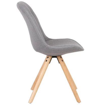 BukkitBow - Set van 4 Linnen Eetkamerstoelen met Massief Houten Poten - Ergonomisch en Multifunctioneel - Zithoogte: 46CM