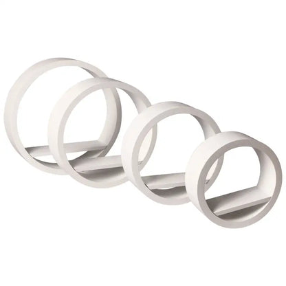 BukkitBow - Set van 4 Ronde Hangende Planken - Kwalitatief MDF - 4 Maten: XL, L, M, S - Diepte 8.8cm