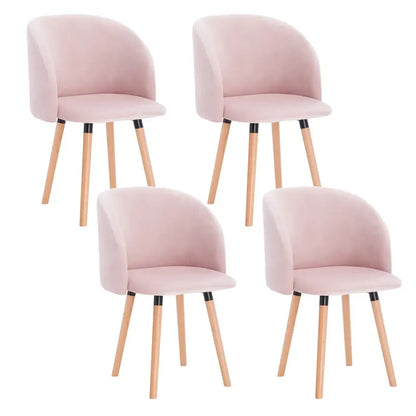BukkitBow Set van 4 Stoelen - Comfortabel Fluweel - Massief Hout