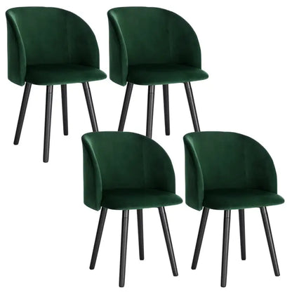 BukkitBow Set van 4 Stoelen - Comfortabel Fluweel - Massief Hout