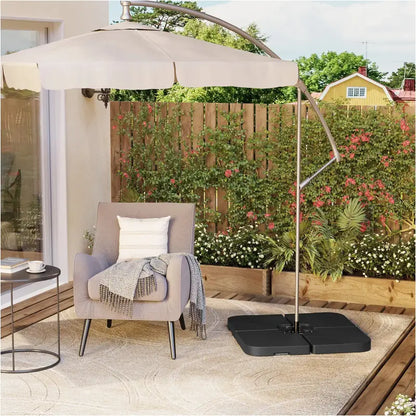 BukkitBow - Set van 4 Vulbare Parasol Voetplaten - Parasolvoet / Poot Met Metalen Handvatten - Weerbestendig