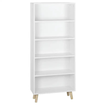 BukkitBow - Staande Boekenkast met 5 Compartimenten - Houten Poten - 60x24x144cm