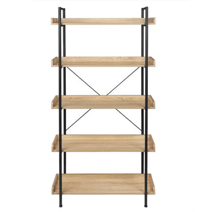 BukkitBow - Staande Boekenplank - 5 Planken - Water en Krasbestendig - Eenvoudig te Monteren - Geschikt voor Alle Ruimtes - 91x25.5x173CM