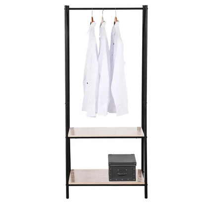 BukkitBow - Staande Kapstok met Opbergplanken - met Schoenenrek - Zware Kledingrail - Eenvoudige Montage - 151x60x40CM