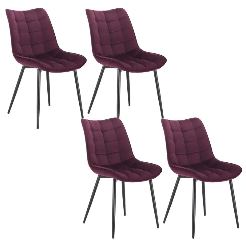 BukkitBow - Stijlvolle Eetkamerstoelen - Kunstleren/Fluwelen/Linnen/Stoffen Stoelen - met Metalen Poten - 85.5x46.5x40.5cm - 100kg Draagvermogen