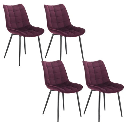 BukkitBow - Stijlvolle Eetkamerstoelen - Kunstleren/Fluwelen/Linnen/Stoffen Stoelen - met Metalen Poten - 85.5x46.5x40.5cm - 100kg Draagvermogen