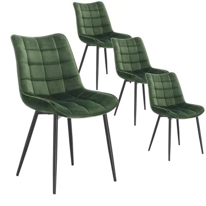 BukkitBow - Stijlvolle Eetkamerstoelen - Kunstleren/Fluwelen/Linnen/Stoffen Stoelen - met Metalen Poten - 85.5x46.5x40.5cm - 100kg Draagvermogen