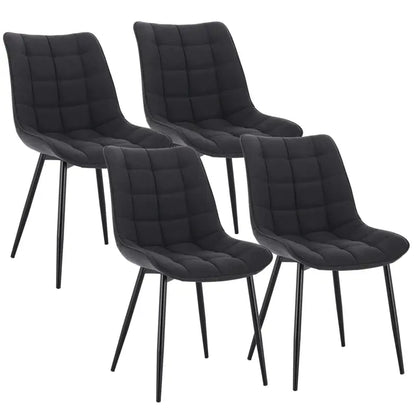 BukkitBow - Stijlvolle Eetkamerstoelen - Kunstleren/Fluwelen/Linnen/Stoffen Stoelen - met Metalen Poten - 85.5x46.5x40.5cm - 100kg Draagvermogen