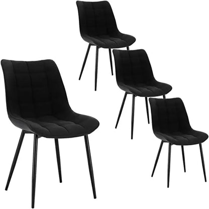 BukkitBow - Stijlvolle Eetkamerstoelen - Kunstleren/Fluwelen/Linnen/Stoffen Stoelen - met Metalen Poten - 85.5x46.5x40.5cm - 100kg Draagvermogen
