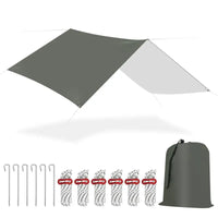 BukkitBow - Tentzeil - Waterdicht - Zonwering SPF50+ - Met Oogjes, Touwen en Haringen - Grijs