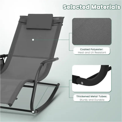 BukkitBow - Tuin Ligstoel / Ligbank - Schommelstoel met Ergonomisch Design - 150 kg Draagvermogen