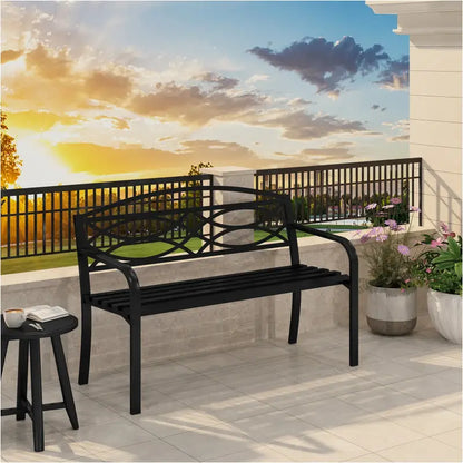 BukkitBow - Tuinbank Metaal - Weerbestendig - Parkbank / Balkonbank - 2-3 Personen - 127x83x60cm