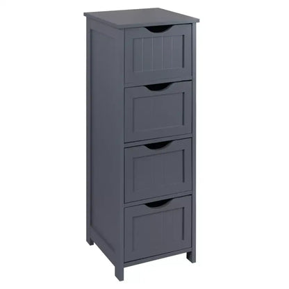 BukkitBow - Veelzijdige Badkamerkast - Grijs - 4 Laden - Vochtbestendig en Duurzaam - 30x30x81cm