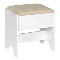 BukkitBow - Veelzijdige Kaptafel Kruk - Linnen met Schuim en MDF - Laadvermogen 150kg - 40x30x45cm