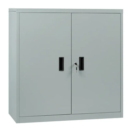 BukkitBow - Vergrendelbare Archiefkast - Metaal - Met Verstelbare Planken en Dubbele Deuren - 90x92x40 cm