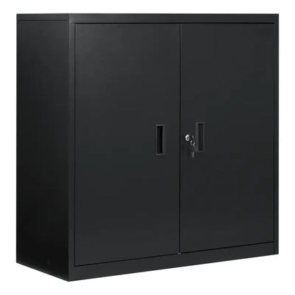 BukkitBow - Vergrendelbare Archiefkast - Metaal - Met Verstelbare Planken en Dubbele Deuren - 90x92x40 cm