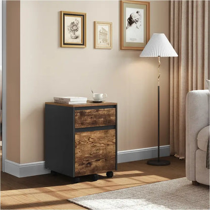 BukkitBow - Verrijdbare Archiefkast met Lades - Hout met Melamine Fineer - Met Anti-Kantel Wielen en Ruime Opslag - 40x56x40 cm
