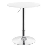 BukkitBow - Verstelbare Bar Tafel - MDF en Metaal - 60cm Diameter - Stabiele Chrome Basis - Zwart/Wit - 60CM Doorsnede
