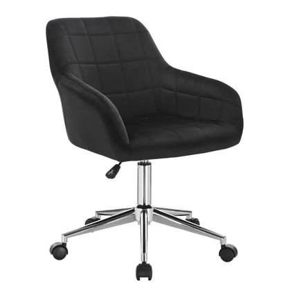 BukkitBow - Verstelbare Kantoorstoel / Bureaustoel - Fluweel/Linnen of Kunstleer - Verchroomd Staal Basis - 360° Draaibaar - Belasting: 100kg