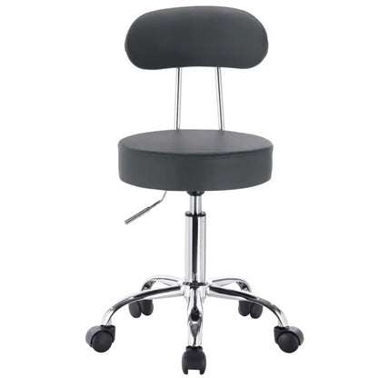 BukkitBow - Verstelbare Kunstleren Stoel / Kruk - Verchroomd Staal - Ergonomisch Design - 360° Draaibaar - 100KG Draagvermogen