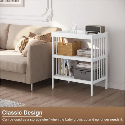 BukkitBow - Verzorgingstafel voor Baby - MDF - Wit - 75x92x51 cm - 30 kg Draagvermogen